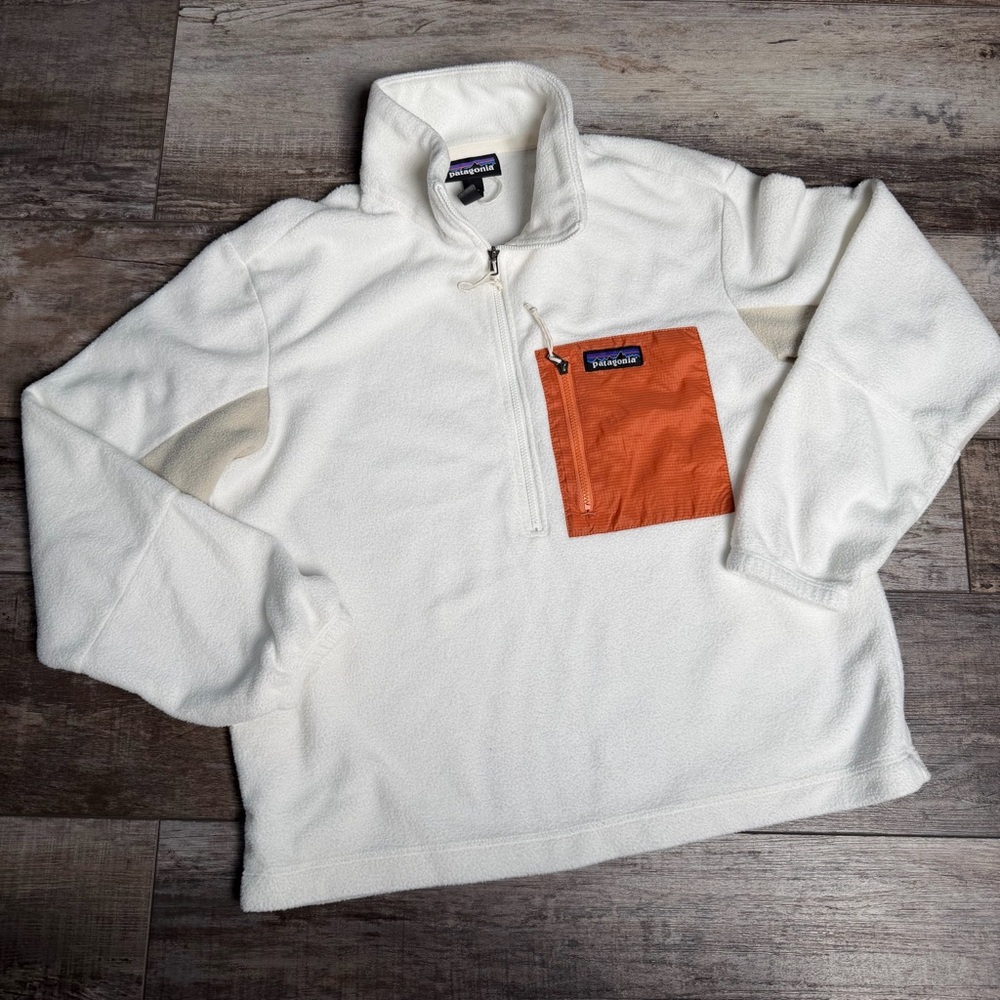 Patagonia Women’s Microdini Half Zip Pullover Fleece in Birch White Sz Small